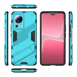 Xiaomi 13 Lite 5G Σκληρή Θήκη Μπλε Με Σταντ Punk Armor 2 in 1 PC + TPU Shockproof Phone Case with Holder Blue