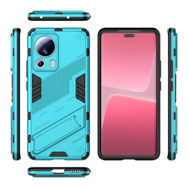 Xiaomi 13 Lite 5G Σκληρή Θήκη Μπλε Με Σταντ Punk Armor 2 in 1 PC + TPU Shockproof Phone Case with Holder Blue