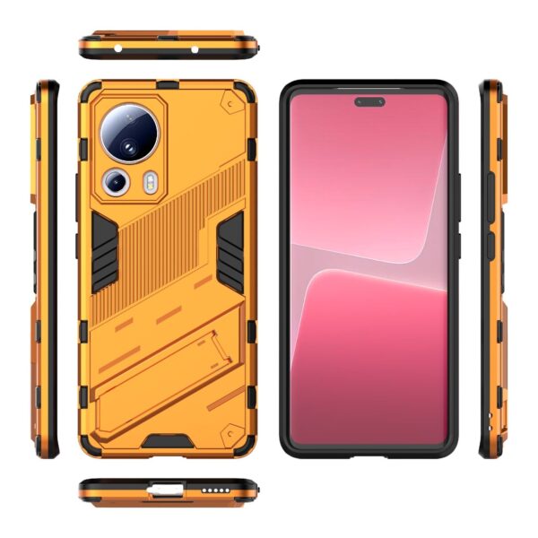 Xiaomi 13 Lite 5G Σκληρή Θήκη Πορτοκαλί Με Σταντ Punk Armor 2 in 1 PC + TPU Shockproof Phone Case with Holder Orange