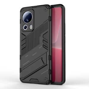 Xiaomi 13 Lite 5G Σκληρή Θήκη Μαύρη Με Σταντ Punk Armor 2 in 1 PC + TPU Shockproof Phone Case with Holder Black