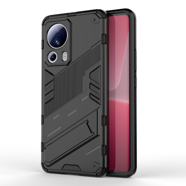 Xiaomi 13 Lite 5G Σκληρή Θήκη Μαύρη Με Σταντ Punk Armor 2 in 1 PC + TPU Shockproof Phone Case with Holder Black Xiaomi 13 Lite 5G Σκληρή Θήκη Μαύρη Με Σταντ Punk Armor 2 in 1 PC + TPU Shockproof Phone Case with Holder Black