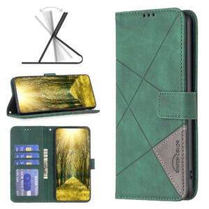 Xiaomi 13 Lite 5G Θήκη Βιβλίο Πράσινο Magnetic Buckle Rhombus Texture Phone Case Green