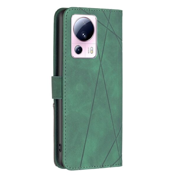 Xiaomi 13 Lite 5G Θήκη Βιβλίο Πράσινο Magnetic Buckle Rhombus Texture Phone Case Green