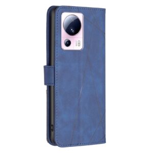 Xiaomi 13 Lite 5G Θήκη Βιβλίο Μπλε Magnetic Buckle Rhombus Texture Phone Case Blue