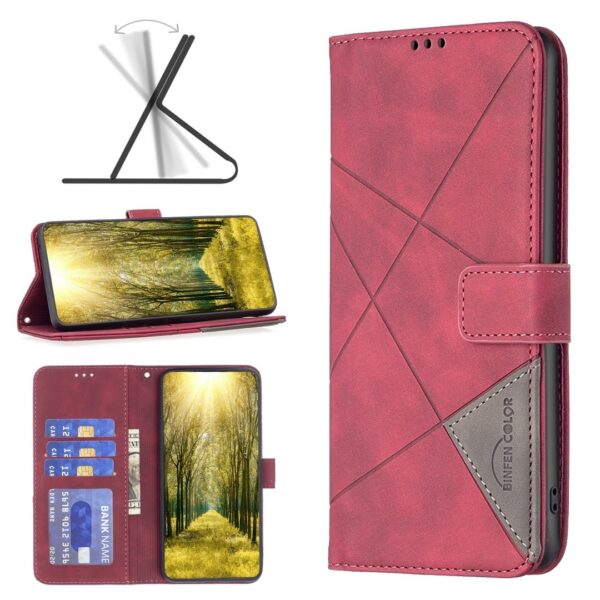 Xiaomi 13 Lite 5G Θήκη Βιβλίο Κόκκινο Magnetic Buckle Rhombus Texture Phone Case Red