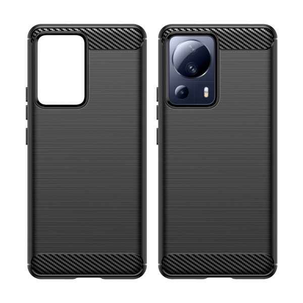 Xiaomi 13 Lite 5G Θήκη Σιλικόνης Μαύρη Brushed Texture Carbon Fiber TPU Phone Case Black