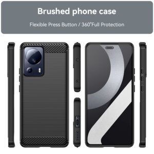 Xiaomi 13 Lite 5G Θήκη Σιλικόνης Μαύρη Brushed Texture Carbon Fiber TPU Phone Case Black