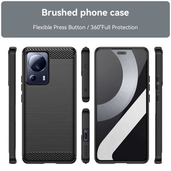 Xiaomi 13 Lite 5G Θήκη Σιλικόνης Μαύρη Brushed Texture Carbon Fiber TPU Phone Case Black