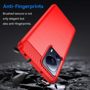 Xiaomi 13 Lite 5G Θήκη Σιλικόνης Κόκκινη Brushed Texture Carbon Fiber TPU Phone Case Red