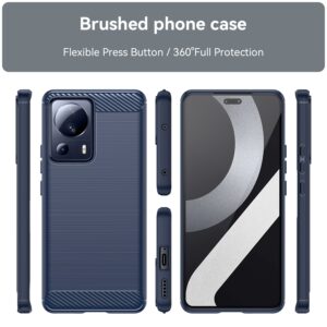 Xiaomi 13 Lite 5G Θήκη Σιλικόνης Μπλε Brushed Texture Carbon Fiber TPU Phone Case Blue