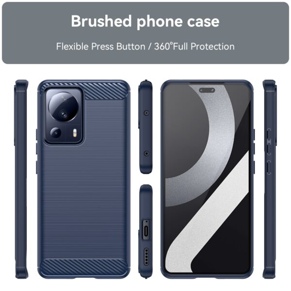 Xiaomi 13 Lite 5G Θήκη Σιλικόνης Μπλε Brushed Texture Carbon Fiber TPU Phone Case Blue