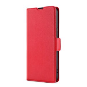 TCL 20R Θήκη Βιβλίο Κόκκινο Ultra-thin Voltage Side Buckle PU + TPU Phone Case Red