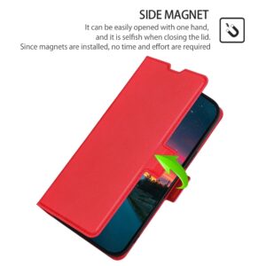 TCL 20R Θήκη Βιβλίο Κόκκινο Ultra-thin Voltage Side Buckle PU + TPU Phone Case Red