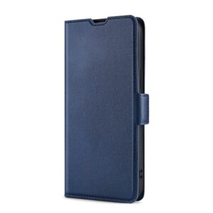 TCL 20R Θήκη Βιβλίο Μπλε Ultra-thin Voltage Side Buckle PU + TPU Phone Case Blue