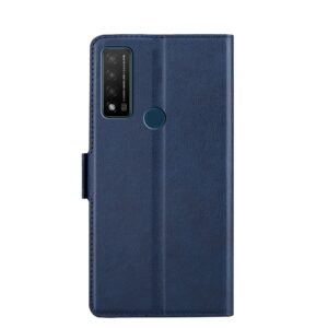TCL 20R Θήκη Βιβλίο Μπλε Ultra-thin Voltage Side Buckle PU + TPU Phone Case Blue