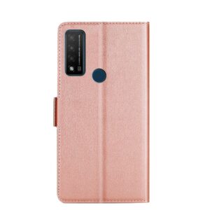 TCL 20R Θήκη Βιβλίο Ροζ - Χρυσό Ultra-thin Voltage Side Buckle PU + TPU Phone Case Rose - Gold