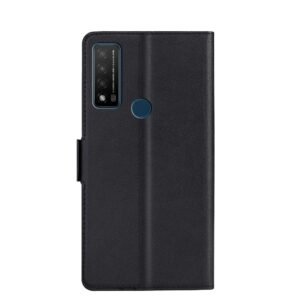 TCL 20R Θήκη Βιβλίο Μαύρο Ultra-thin Voltage Side Buckle PU + TPU Phone Case Black