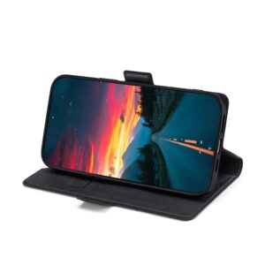 TCL 20R Θήκη Βιβλίο Μαύρο Ultra-thin Voltage Side Buckle PU + TPU Phone Case Black