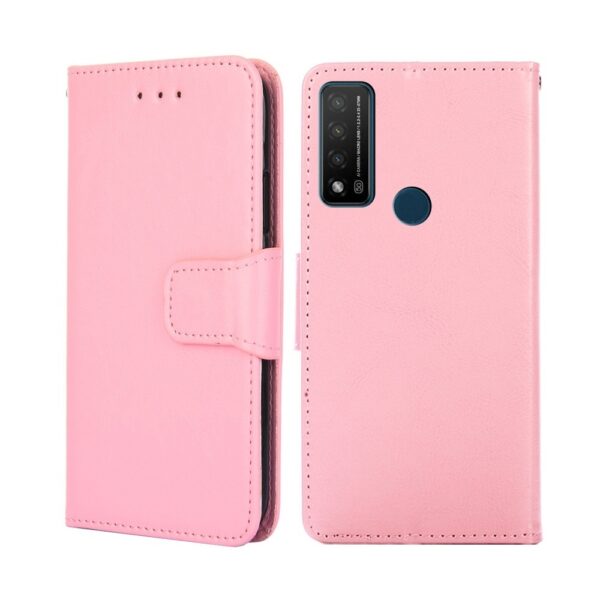 TCL 20R Θήκη Βιβλίο Ροζ Crystal Texture Phone Case Pink