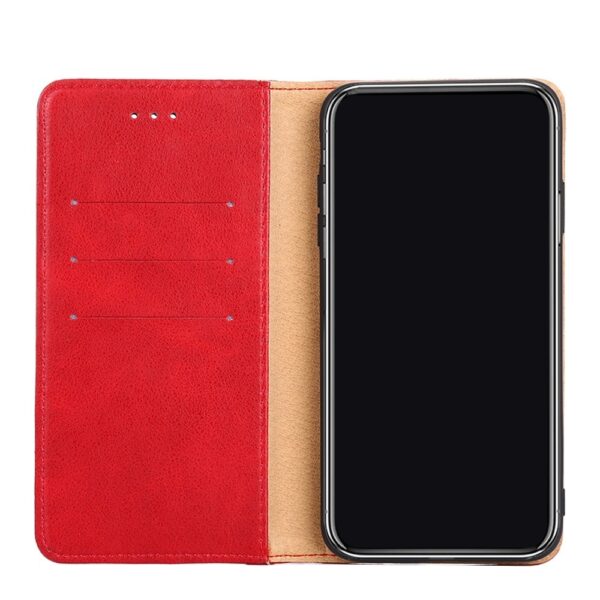 TCL 20R Θήκη Βιβλίο Κόκκινο Non-Magnetic Retro Texture Phone Case Red