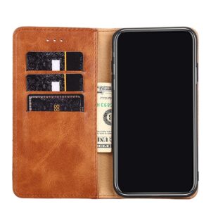TCL 20R Θήκη Βιβλίο Καφέ Non-Magnetic Retro Texture Phone Case Brown