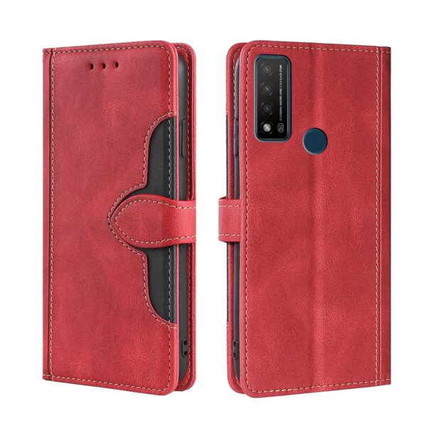 TCL 20R Θήκη Βιβλίο Κόκκινο Skin Feel Straw Hat Magnetic Buckle Phone Case Red