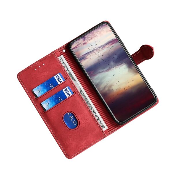 TCL 20R Θήκη Βιβλίο Κόκκινο Skin Feel Straw Hat Magnetic Buckle Phone Case Red