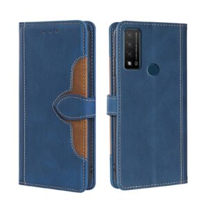 TCL 20R Θήκη Βιβλίο Μπλε Skin Feel Straw Hat Magnetic Buckle Phone Case Blue