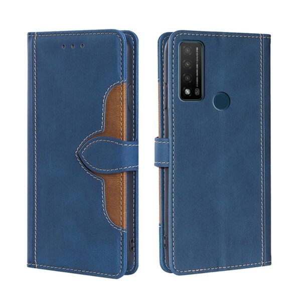 TCL 20R Θήκη Βιβλίο Μπλε Skin Feel Straw Hat Magnetic Buckle Phone Case Blue