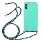 Xiaomi Redmi 9A / 9AT Θήκη Σιλικόνης Πράσινη Με Λουράκι Wheat Straw Material + TPU Protective Case with Lanyard Green