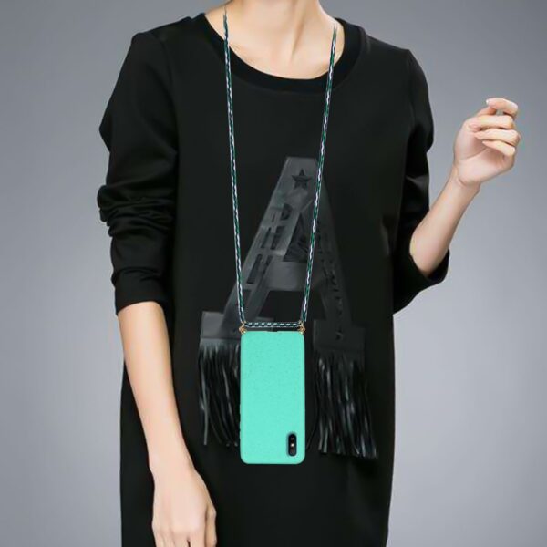 Xiaomi Redmi 9A / 9AT Θήκη Σιλικόνης Πράσινη Με Λουράκι Wheat Straw Material + TPU Protective Case with Lanyard Green