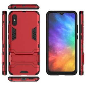 Xiaomi Redmi 9A / 9AT Σκληρή Θήκη Κόκκινη PC + TPU Shockproof Protective Case with Holder Red