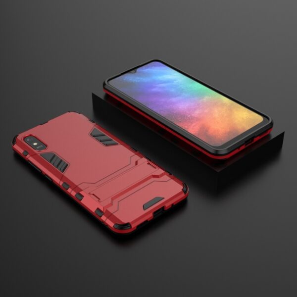 Xiaomi Redmi 9A / 9AT Σκληρή Θήκη Κόκκινη PC + TPU Shockproof Protective Case with Holder Red