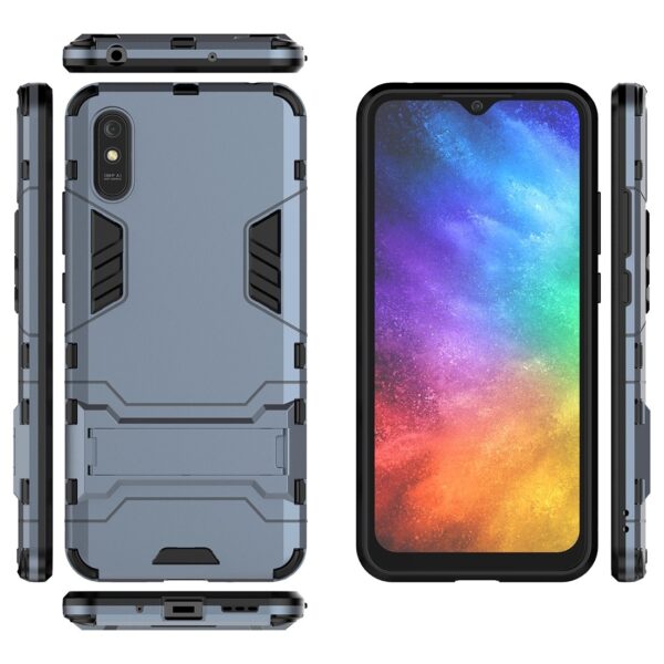 Xiaomi Redmi 9A / 9AT Σκληρή Θήκη Μπλε PC + TPU Shockproof Protective Case with Holder Navy Blue