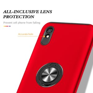 Xiaomi Redmi 9A / 9AT Θήκη Κόκκινη PC + TPU Shockproof Magnetic Case with Invisible Ring Holder Red