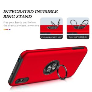 Xiaomi Redmi 9A / 9AT Θήκη Κόκκινη PC + TPU Shockproof Magnetic Case with Invisible Ring Holder Red