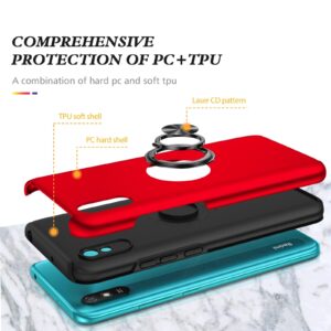 Xiaomi Redmi 9A / 9AT Θήκη Κόκκινη PC + TPU Shockproof Magnetic Case with Invisible Ring Holder Red