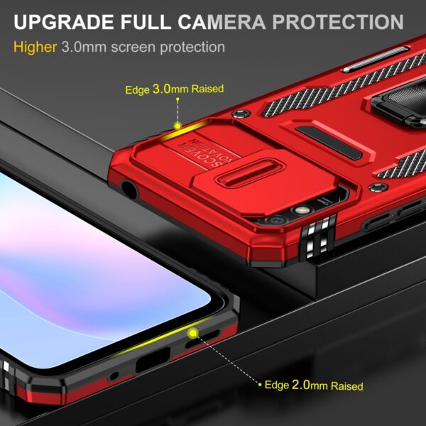 Xiaomi Redmi 9A / 9AT Θήκη Kόκκινη Με Σταντ Armor PC + TPU Camera Shield Phone Case Red
