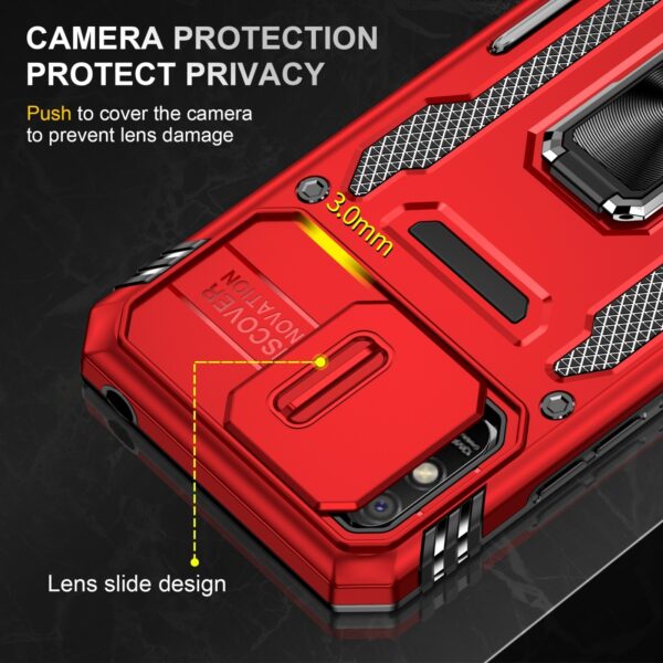 Xiaomi Redmi 9A / 9AT Θήκη Kόκκινη Με Σταντ Armor PC + TPU Camera Shield Phone Case Red
