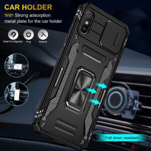 Xiaomi Redmi 9A / 9AT Θήκη Μαύρη Με Σταντ Armor PC + TPU Camera Shield Phone Case Black