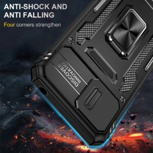 Xiaomi Redmi 9A / 9AT Θήκη Μαύρη Με Σταντ Armor PC + TPU Camera Shield Phone Case Black