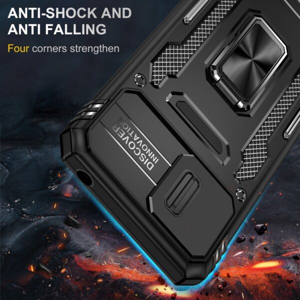 Xiaomi Redmi 9A / 9AT Θήκη Μαύρη Με Σταντ Armor PC + TPU Camera Shield Phone Case Black