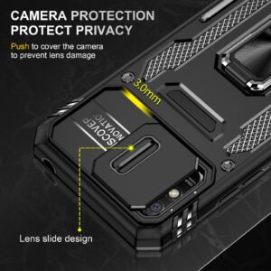 Xiaomi Redmi 9A / 9AT Θήκη Μαύρη Με Σταντ Armor PC + TPU Camera Shield Phone Case Black
