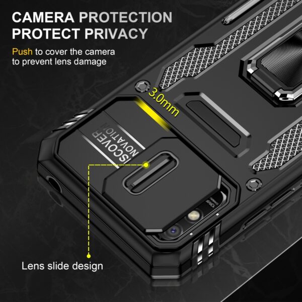 Xiaomi Redmi 9A / 9AT Θήκη Μαύρη Με Σταντ Armor PC + TPU Camera Shield Phone Case Black