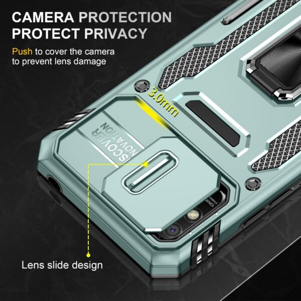 Xiaomi Redmi 9A / 9AT Θήκη Πράσινη Με Σταντ Armor PC + TPU Camera Shield Phone Case Alpine Green