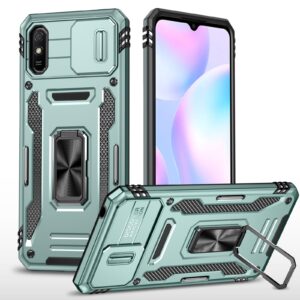 Xiaomi Redmi 9A / 9AT Θήκη Πράσινη Με Σταντ Armor PC + TPU Camera Shield Phone Case Alpine Green