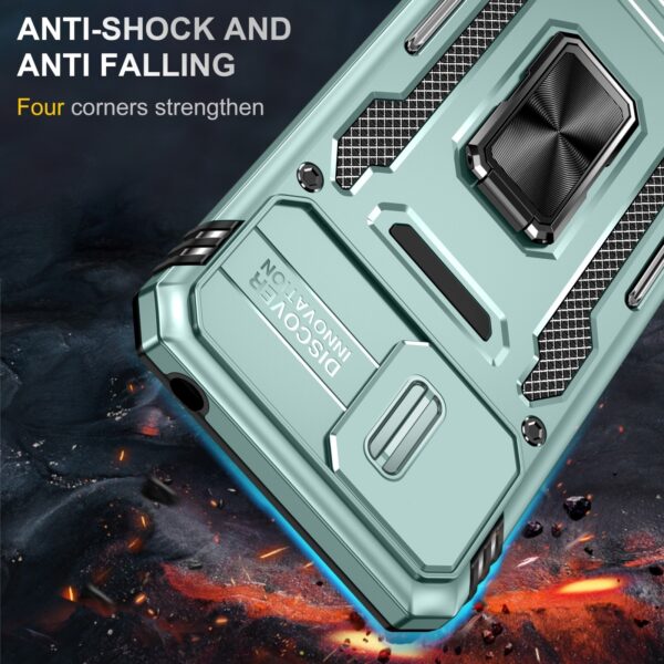 Xiaomi Redmi 9A / 9AT Θήκη Πράσινη Με Σταντ Armor PC + TPU Camera Shield Phone Case Alpine Green