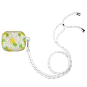 AirPods 3 Θήκη Σιλικόνης με Λουράκι Painted Shell Texture Wireless Earphone Case with Lanyard Pineapple