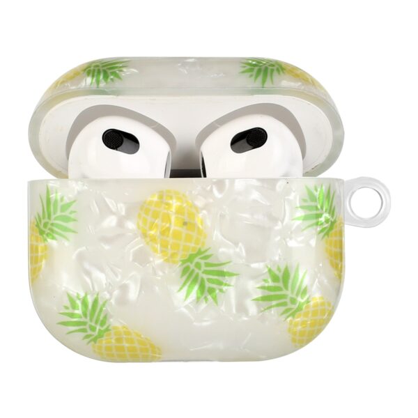 AirPods 3 Θήκη Σιλικόνης με Λουράκι Painted Shell Texture Wireless Earphone Case with Lanyard Pineapple