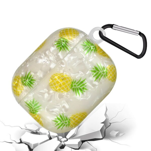 AirPods 3 Θήκη Σιλικόνης με Λουράκι Painted Shell Texture Wireless Earphone Case with Lanyard Pineapple